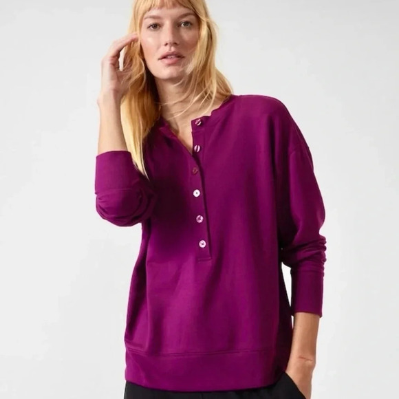 NWT Athleta Balance Henley Sweatshirt - Picture 1 of 6
